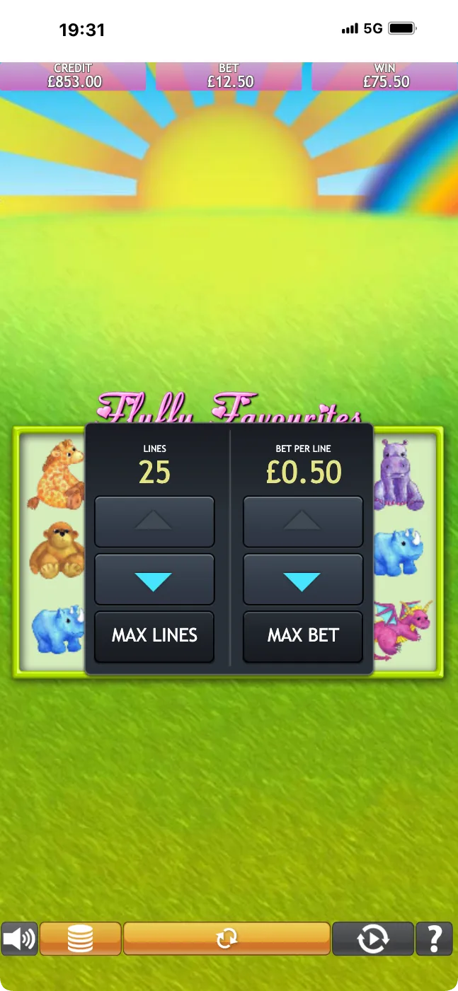 lines and bet settings