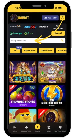 Search our game on DON Bet